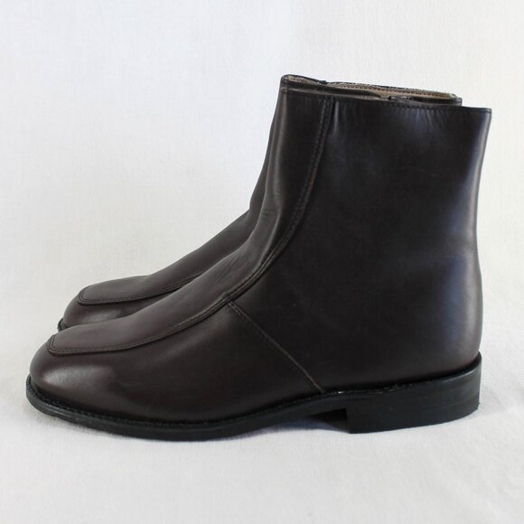 Executive Imperials Leather Dress Boots Mens Size 12 E Brown Zip Up Ankle 910 main image 5